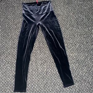 SPANX Black Velvet High-Waist Leggings